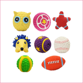 Squeaky Latex Cotton Blend Toys Combo